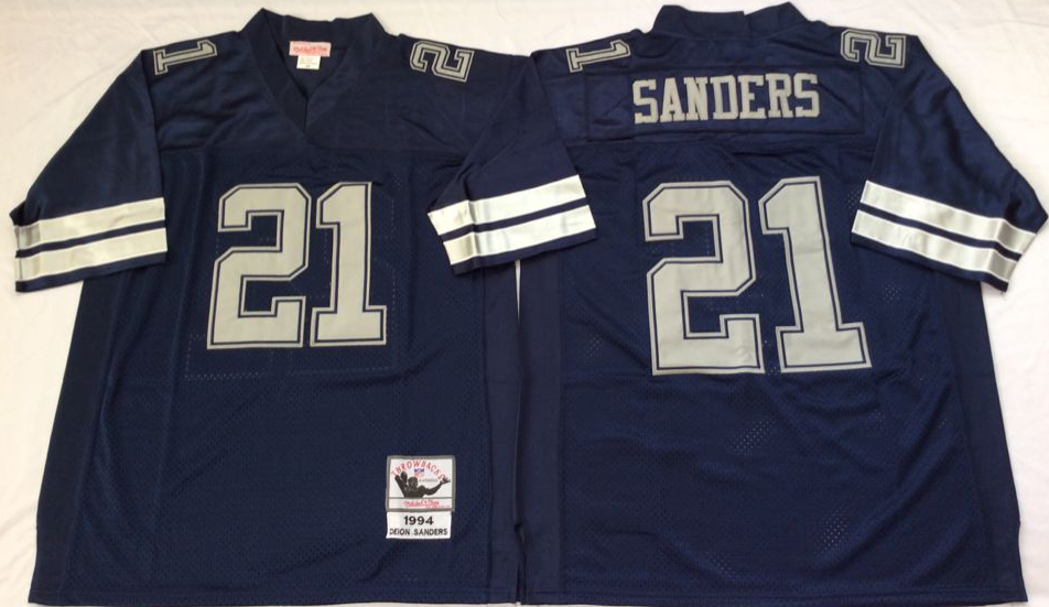 Men NFL Dallas Cowboys #21 Sanders blue Mitchell Ness jerseys->arizona cardinals->NFL Jersey